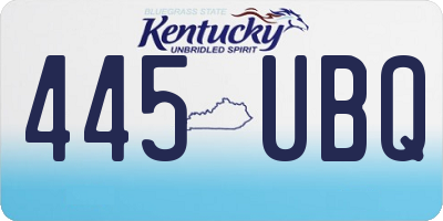 KY license plate 445UBQ