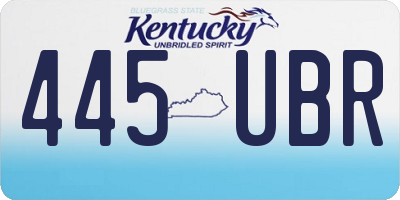 KY license plate 445UBR