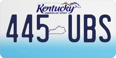 KY license plate 445UBS