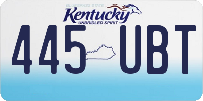 KY license plate 445UBT