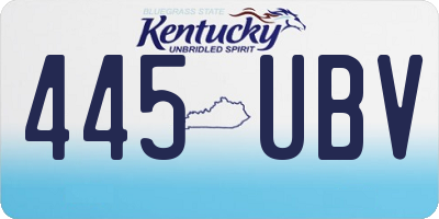 KY license plate 445UBV