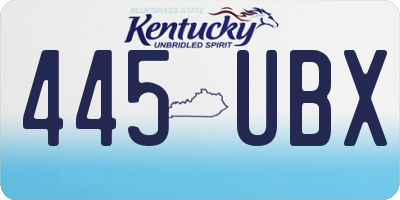 KY license plate 445UBX