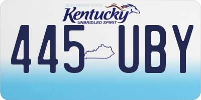KY license plate 445UBY