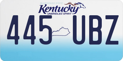 KY license plate 445UBZ