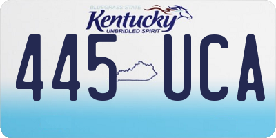 KY license plate 445UCA