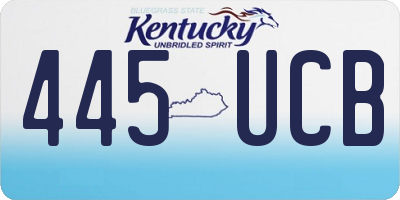 KY license plate 445UCB