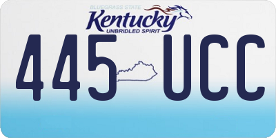KY license plate 445UCC