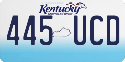 KY license plate 445UCD