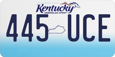 KY license plate 445UCE