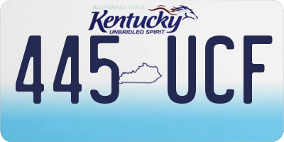 KY license plate 445UCF