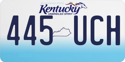 KY license plate 445UCH