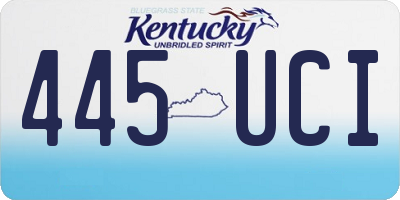 KY license plate 445UCI