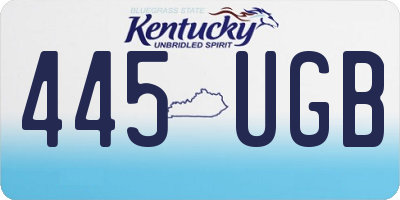 KY license plate 445UGB
