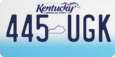 KY license plate 445UGK