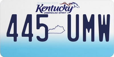 KY license plate 445UMW