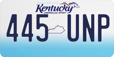 KY license plate 445UNP