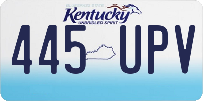 KY license plate 445UPV