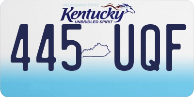 KY license plate 445UQF