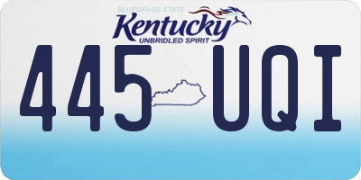 KY license plate 445UQI
