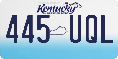 KY license plate 445UQL