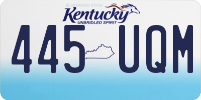 KY license plate 445UQM