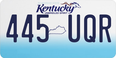 KY license plate 445UQR