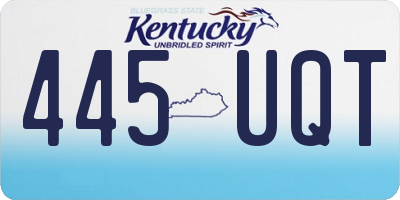 KY license plate 445UQT