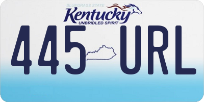 KY license plate 445URL