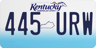 KY license plate 445URW