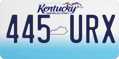 KY license plate 445URX