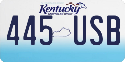 KY license plate 445USB