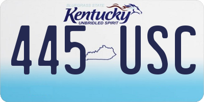 KY license plate 445USC