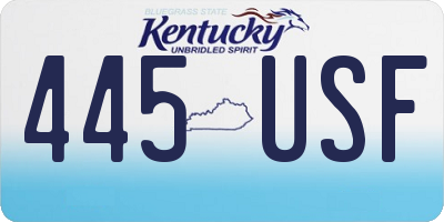 KY license plate 445USF