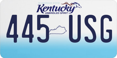 KY license plate 445USG