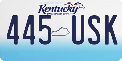 KY license plate 445USK