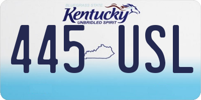 KY license plate 445USL