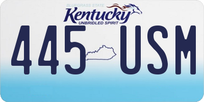 KY license plate 445USM