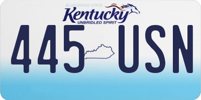 KY license plate 445USN