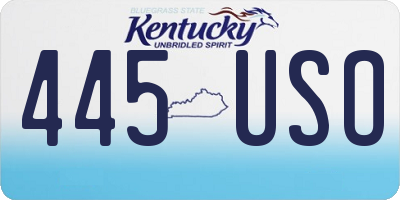 KY license plate 445USO