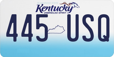 KY license plate 445USQ