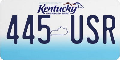 KY license plate 445USR