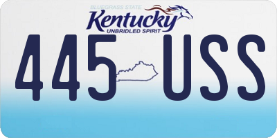 KY license plate 445USS