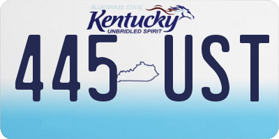 KY license plate 445UST