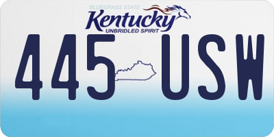 KY license plate 445USW