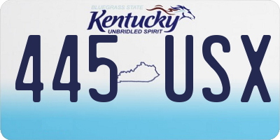 KY license plate 445USX