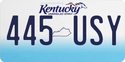 KY license plate 445USY