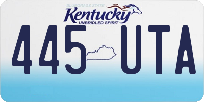 KY license plate 445UTA