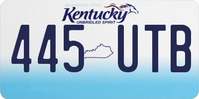 KY license plate 445UTB