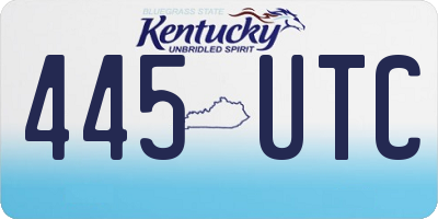 KY license plate 445UTC