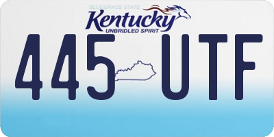 KY license plate 445UTF